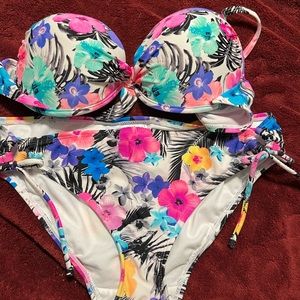 Colorful floral bikini